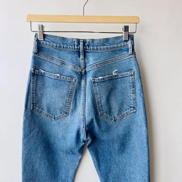 Agolde Riley Highrise crop distressed jeans, blue, size 26 N58 - Picture 9 of 12